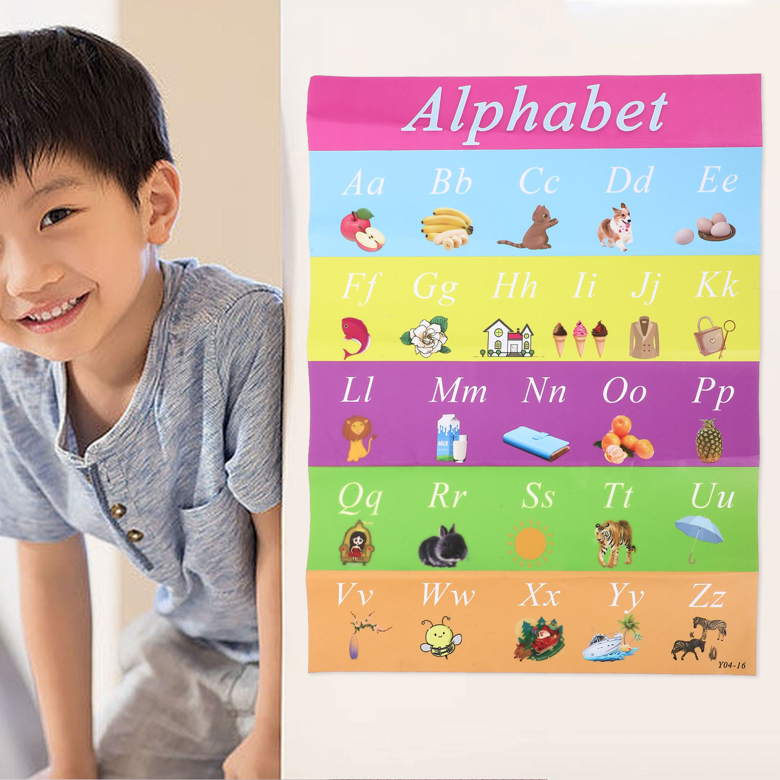 Kids Educational Poster - Early Education Self-Adhesive Alphabet Chart Kids