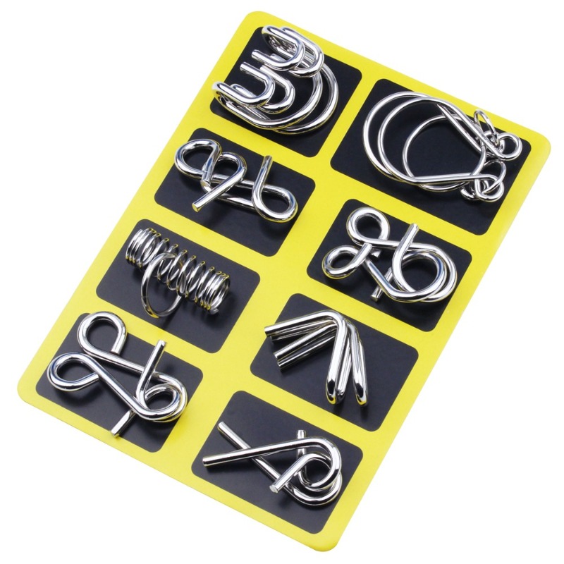 8 Pieces Metal Puzzle Set Clas - Game Educational For Kids Free review and price