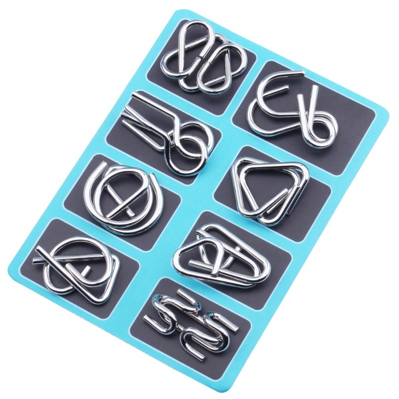 8 Pieces Metal Puzzle Set Clas - Game Educational For Kids Free review and price