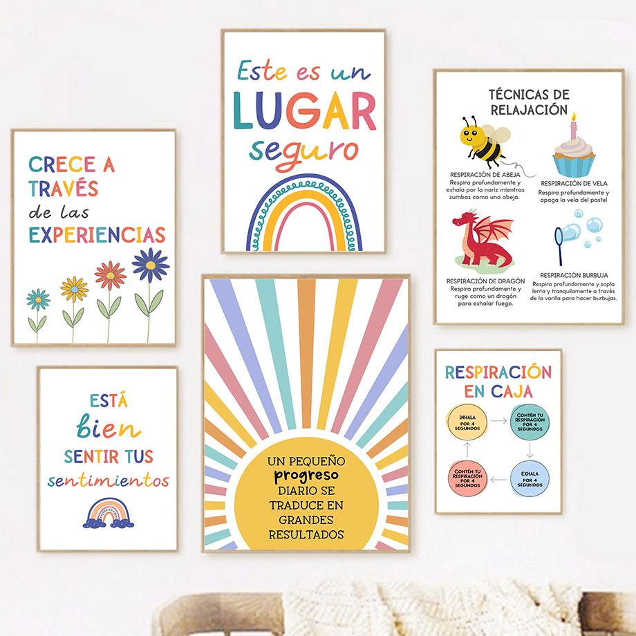 Spanish Education Motto Rainbo - Kids Educational Poster review and price