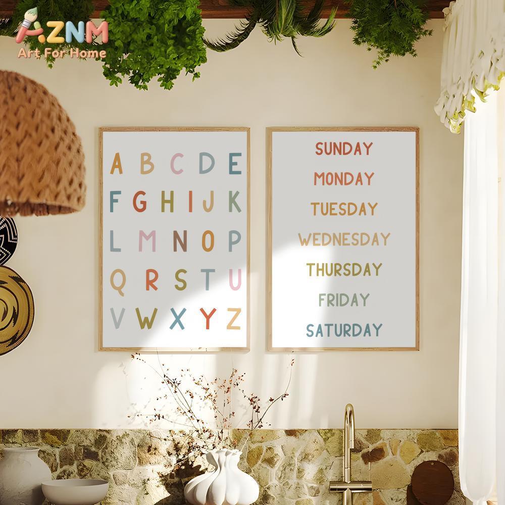 AZNM Educational Alphabet Numb - Kids Educational Poster review and price