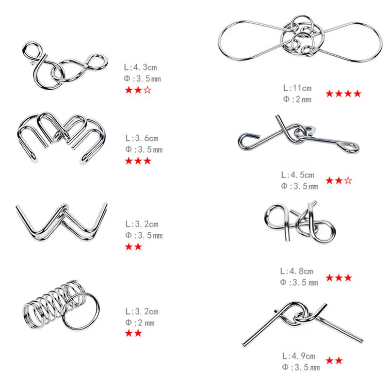 8PCS/Set Metal Montessori Wire - Game Educational For Kids Free review and price