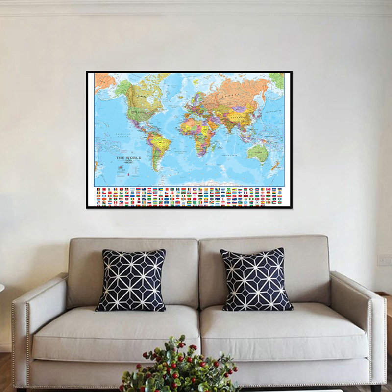 A2 Map of The World 59*42cm wi - Kids Educational Poster review and price