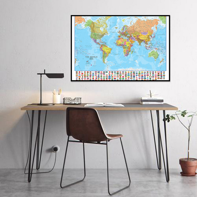 A2 Map of The World 59*42cm wi - Kids Educational Poster review and price