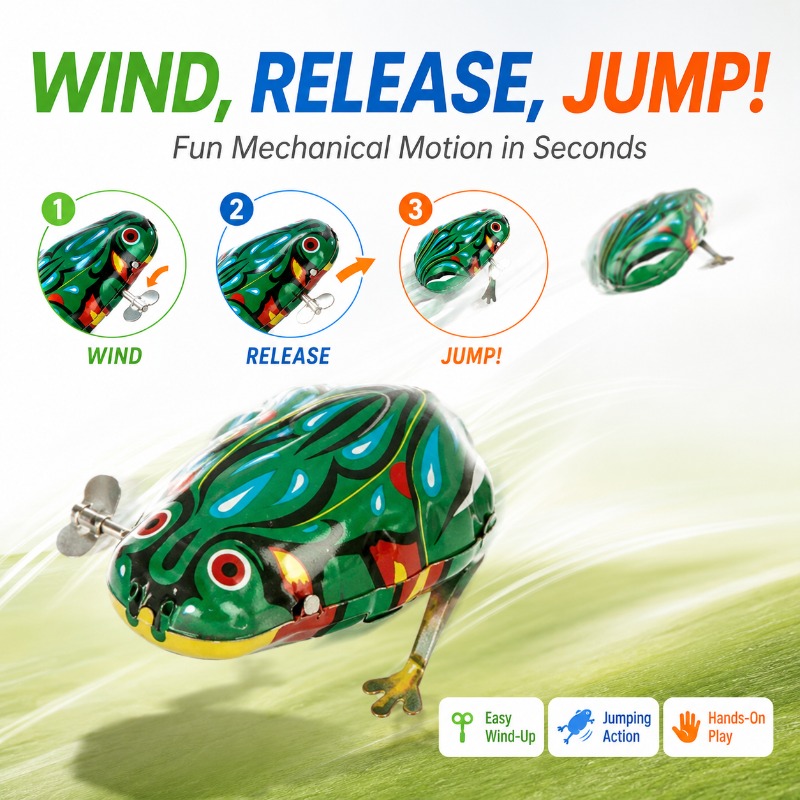 Traditional Wind Up Jumping Fr - Kids Education Fun review and price
