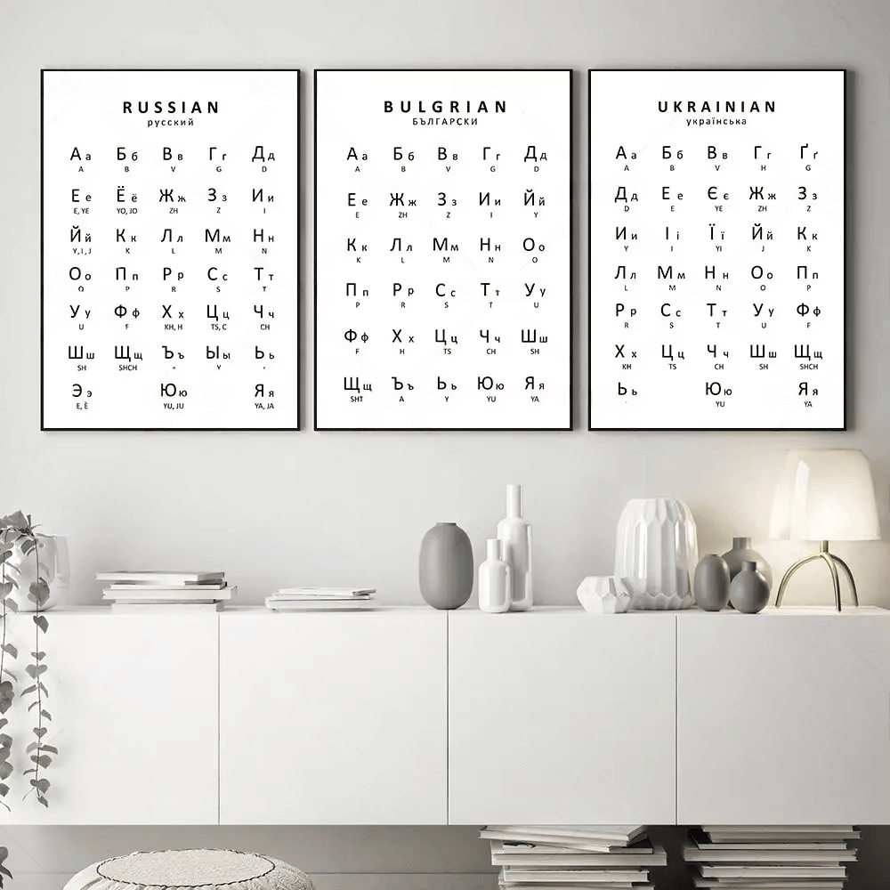 1PC  Russian&Ukrainian&Bulgari - Kids Educational Poster review and price