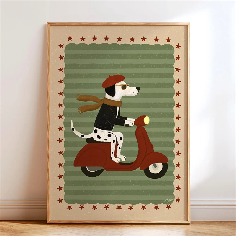 Whimsical Skateboard Dog Dachs - Kids Educational Poster review and price